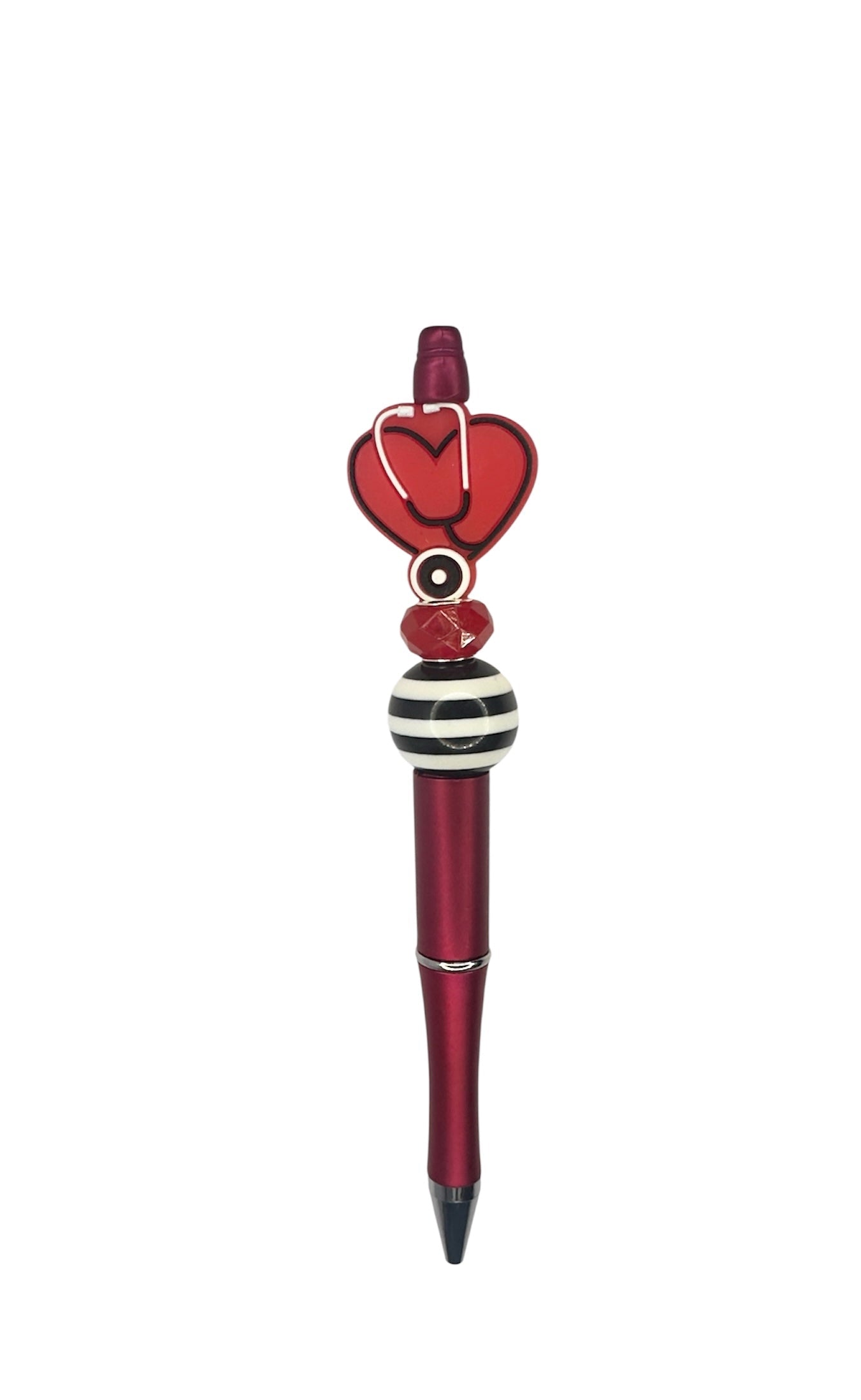 Decorative Heart Stethoscope Focal Bead Pen