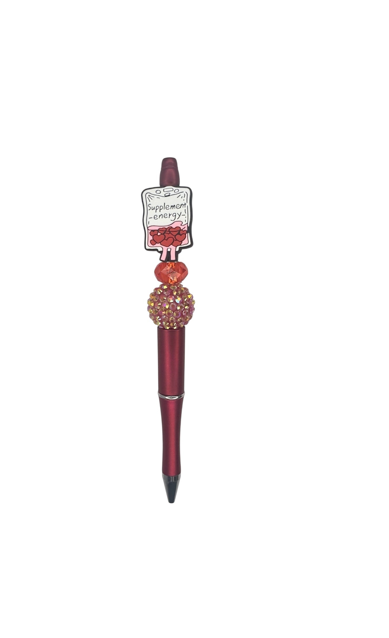 Decorative Red Focal Bead Pen