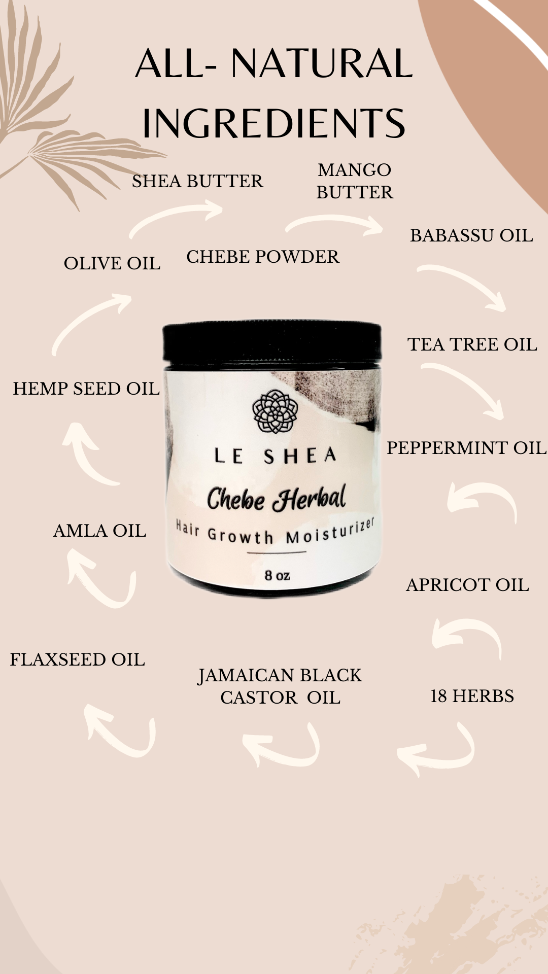 LE SHEA Chebe Hair Butter with Tea Tree Peppermint Oil & Herbs Le Shea’s Essentials